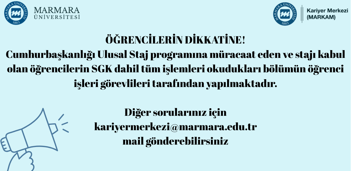 Cumhurbaşkanlığı Ulusal Staj programı